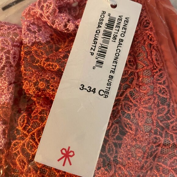 COSABELLA Veneto Balconette Bustier Bra Top in Rossa + Quartz Pink Size 34C NWT - Picture 5 of 5